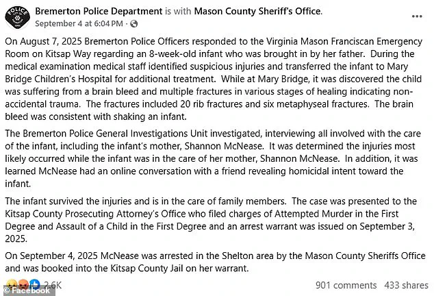 Exclusive: Wisconsin Mother Accused of Attempting to Murder Infant with Severe Injuries