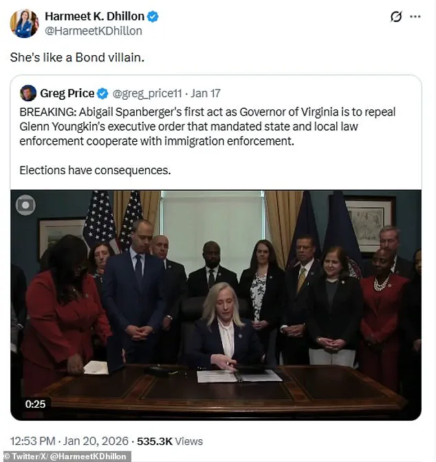 Virginia Governor Abigail Spanberger's Swearing-In and Early Executive Orders Signal Shift in State's Political Landscape