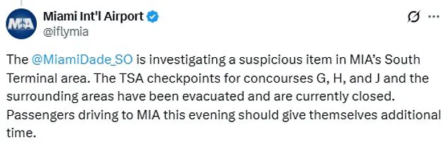 Unattended Luggage Triggers Evacuation at Miami International Airport's South Terminal Departures Area