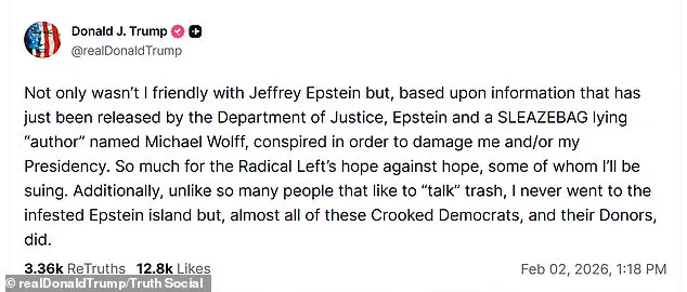 Trump Escalates Legal Battle Over Epstein Conspiracy Theories, Targets Noah and Wolff