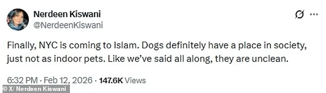 Palestinian Activist's Joke About Banning Dogs in NYC Sparks Backlash Over Religious Claims