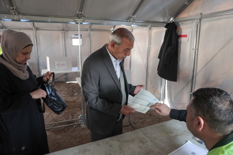 Gaza residents cast historic ballots in makeshift tents after years of war.