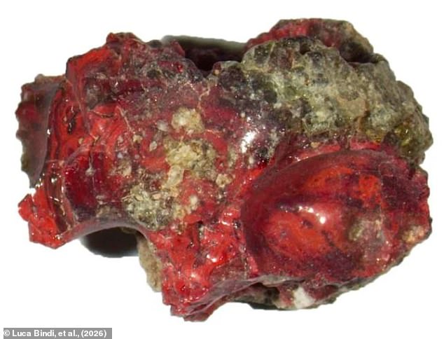 Scientists discover impossible crystal structure inside rare red Trinitite glass.
