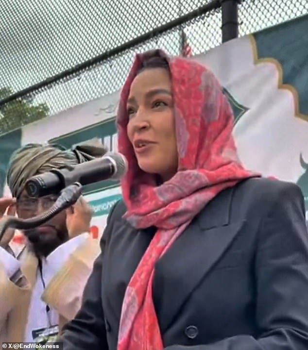 AOC wearing hijab at Eid gathering sparks conservative backlash online