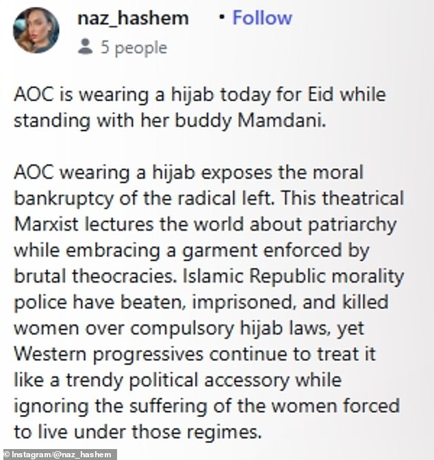 AOC wearing hijab at Eid gathering sparks conservative backlash online